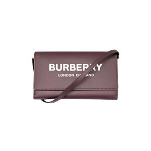 NEW Burberry Hazelmere Plum Wallet on Strap Crossbody Bag